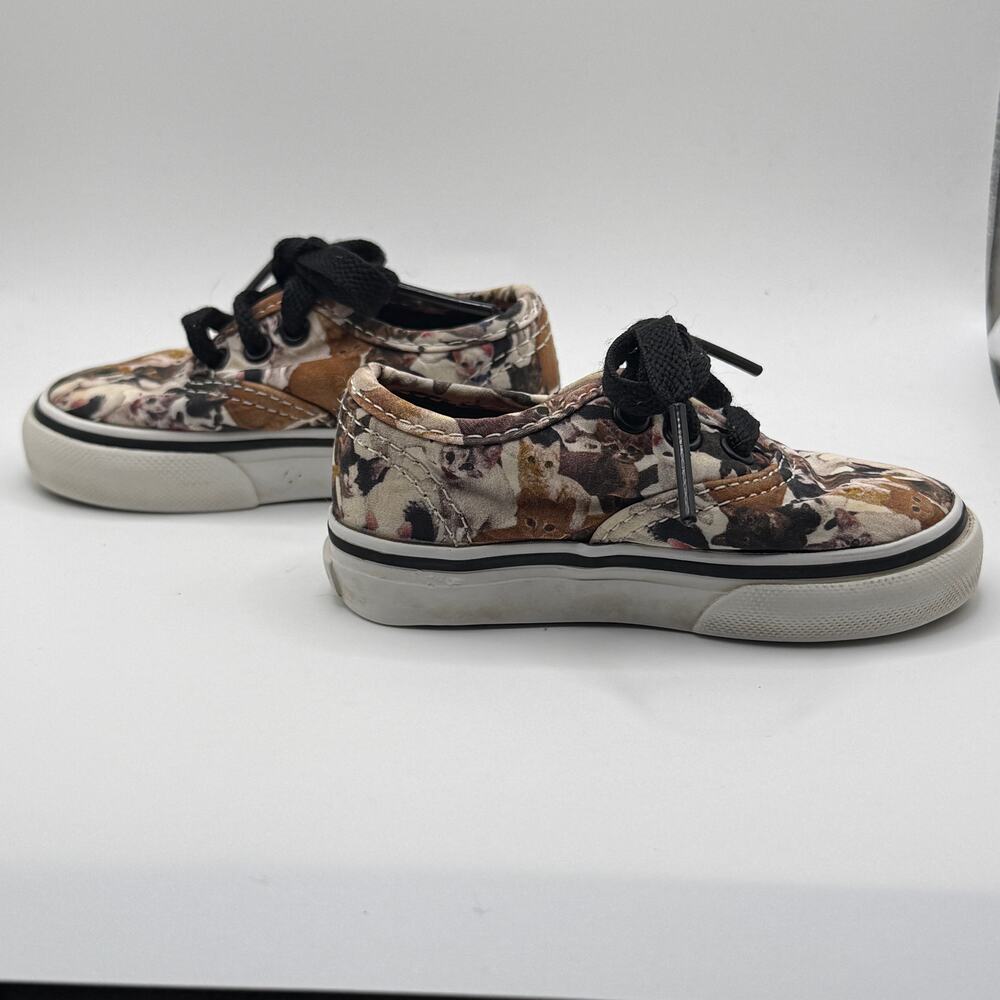 Vans ASPCA Lace Up Shoes Size 4.0 Toddler Color Brown w/ Cats Hard Model to Find - Picture 8 of 9
